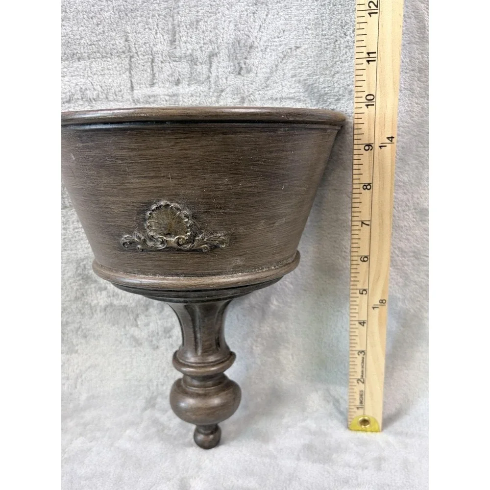 Vintage Homco Urn Wall Pocket Planter Brown‎ Pedestal Hollywood Regency
